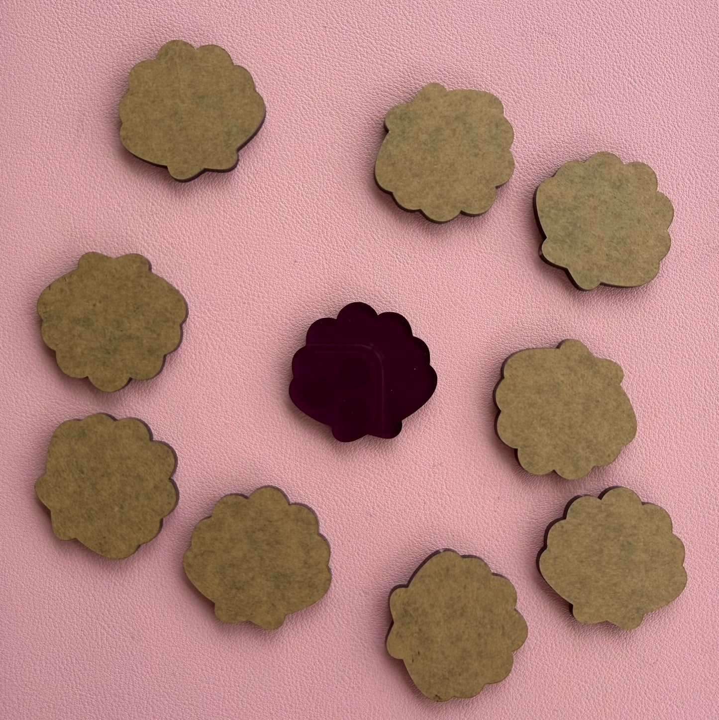 Translucent purple shell counters
