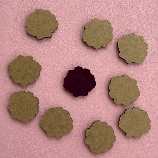 Translucent purple shell counters