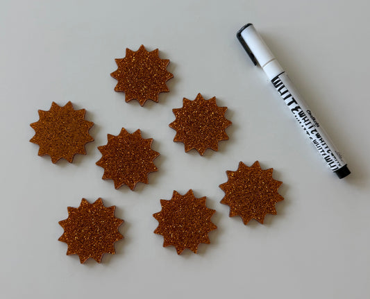Glitter Orange Bursts