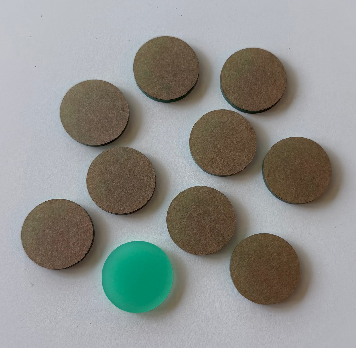 matte green dots