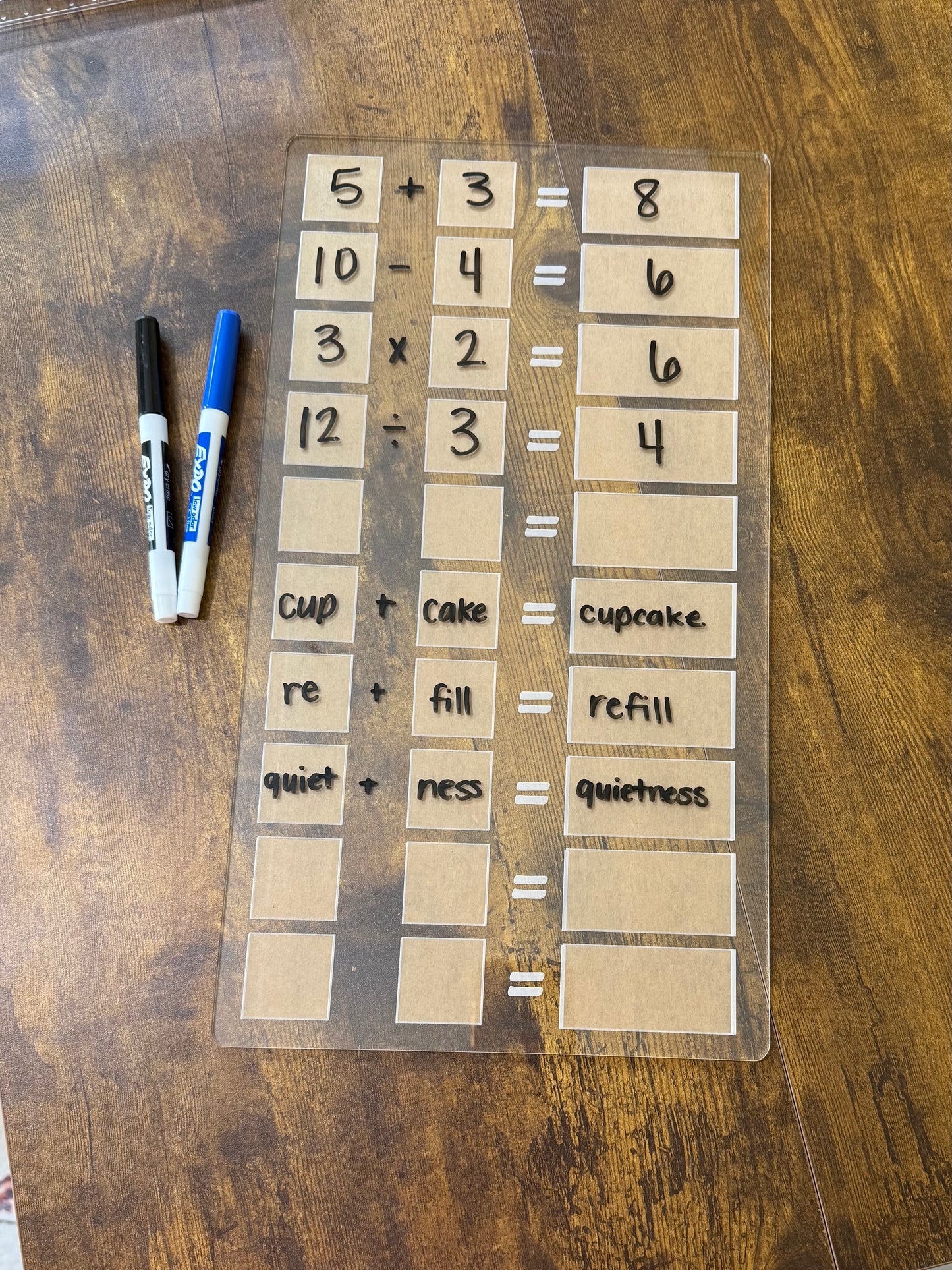 Math Fact Board